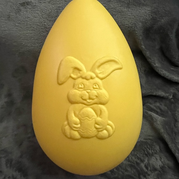 Vintage Plastic Blow Mold Easter Egg Yellow 13” Grand Venture 1998 Bunny Rabbit - Picture 4 of 11